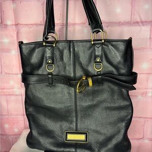 Authentic Black Burberry Leather Tote Bag
